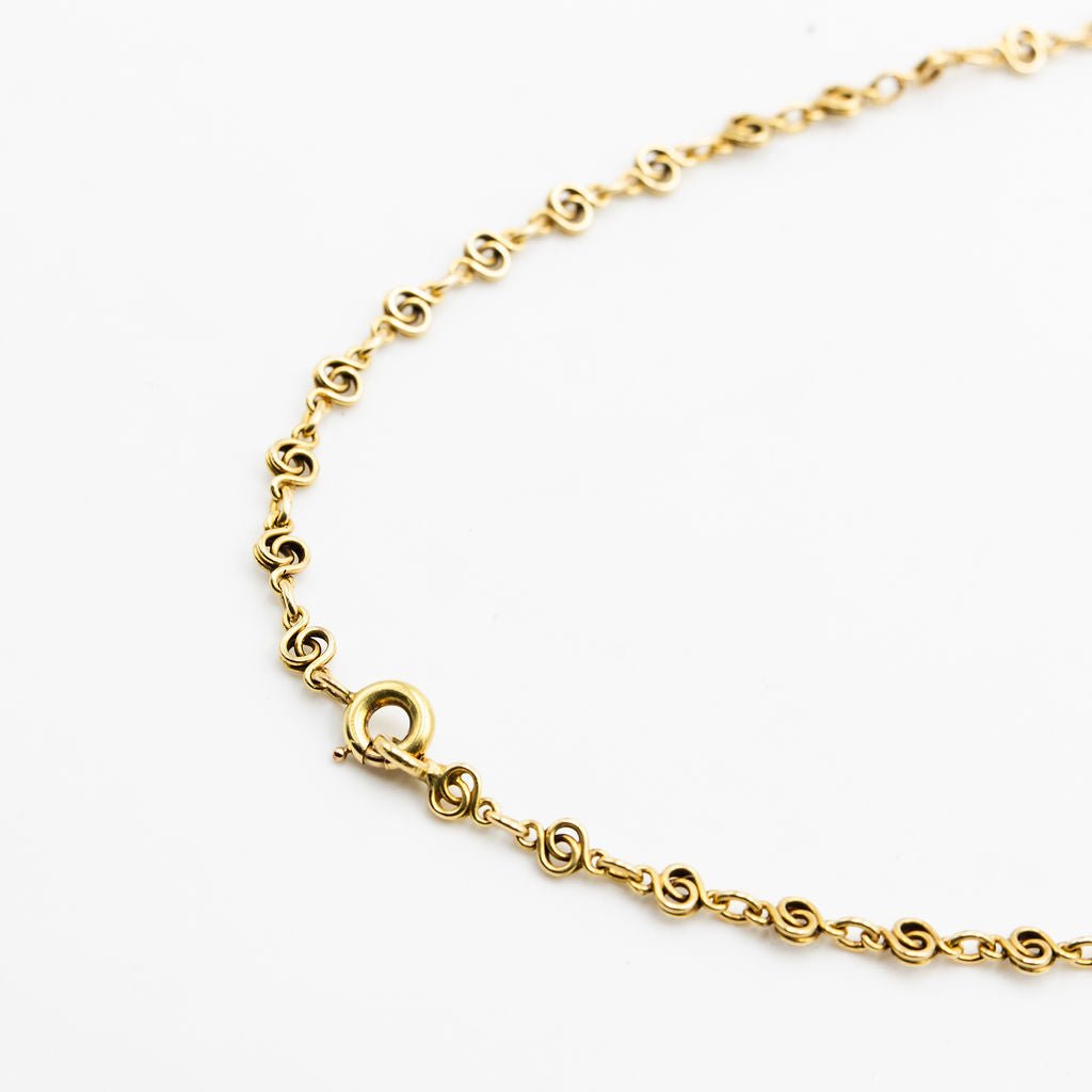 Collier Pendentif Art Nouveau HENRI VEVER en or jaune, émail et béryl - Castafiore
