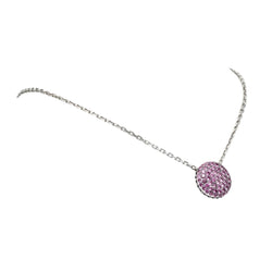 Collier Pendentif BOUCHERON "Tentation Macaron" en or blanc, saphir et améthyste - Castafiore