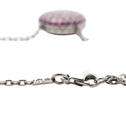 Collier Pendentif BOUCHERON "Tentation Macaron" en or blanc, saphir et améthyste - Castafiore