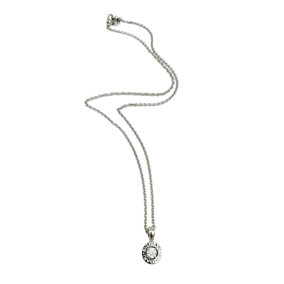 Collier Pendentif BULGARI "Bvlgari-Bvlgari" en or blanc et diamant - Castafiore