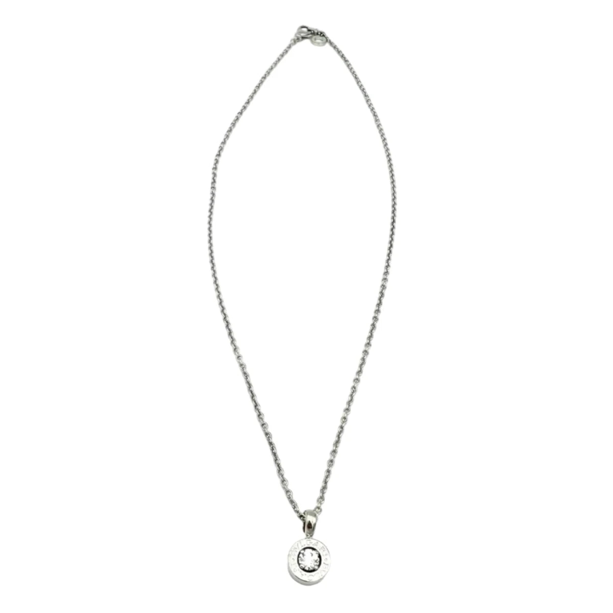 Collier Pendentif BULGARI "Bvlgari-Bvlgari" en or blanc et diamant - Castafiore