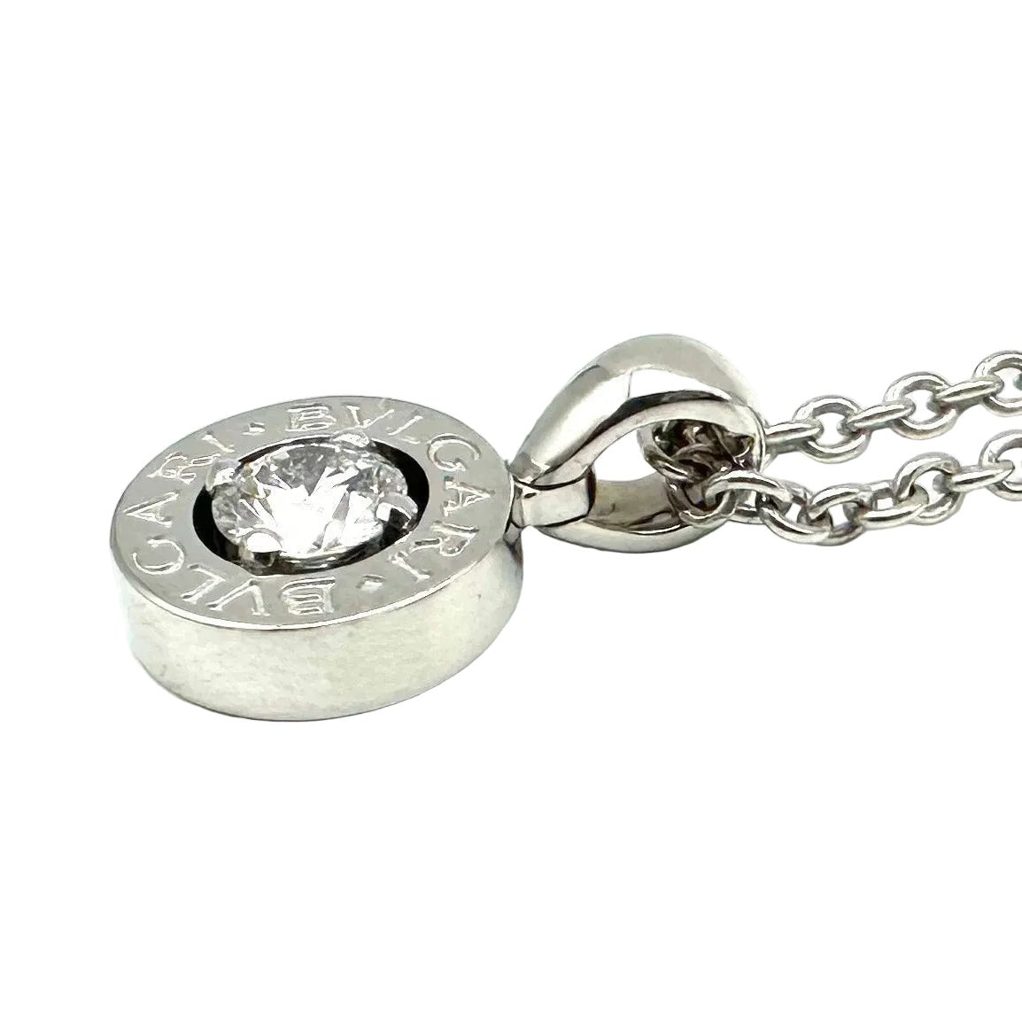 Collier Pendentif BULGARI "Bvlgari-Bvlgari" en or blanc et diamant - Castafiore