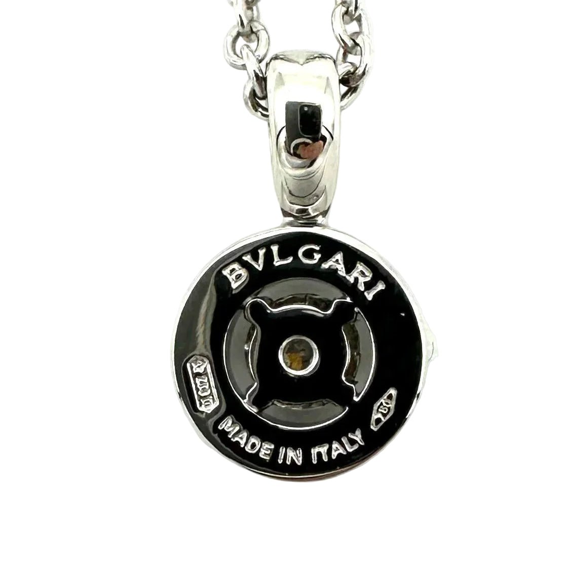 Collier Pendentif BULGARI "Bvlgari-Bvlgari" en or blanc et diamant - Castafiore