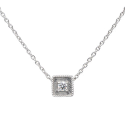 Collier Pendentif carré en or blanc et diamant - Castafiore