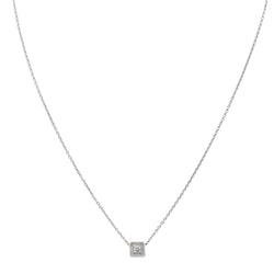 Collier Pendentif carré en or blanc et diamant - Castafiore