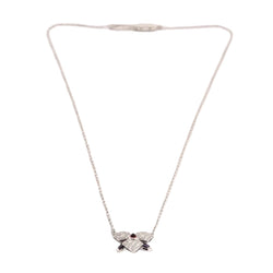 Collier Pendentif CARTIER "Caresse d'Orchidée" en or blanc, améthystes, tourmaline et diamants - Castafiore