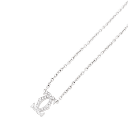 Collier Pendentif CARTIER "Double C" en or blanc et diamants - Castafiore
