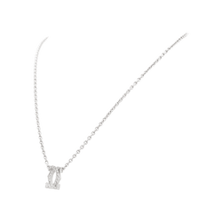 Collier Pendentif CARTIER "Double C" en or blanc et diamants - Castafiore