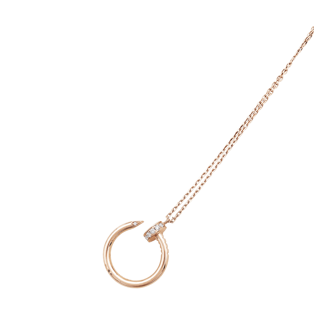 Collier Pendentif CARTIER "Juste un Clou" en or rose et diamants - Castafiore
