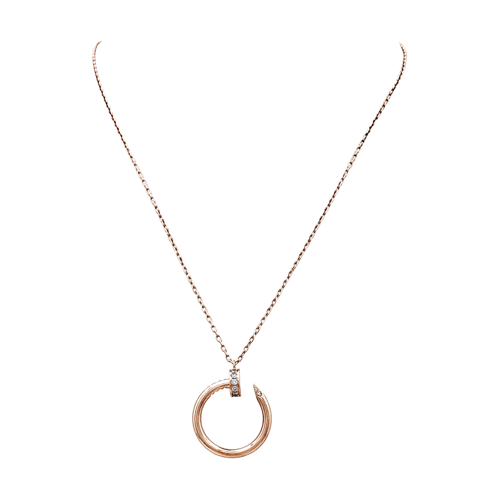 Collier Pendentif CARTIER "Juste un Clou" en or rose et diamants - Castafiore