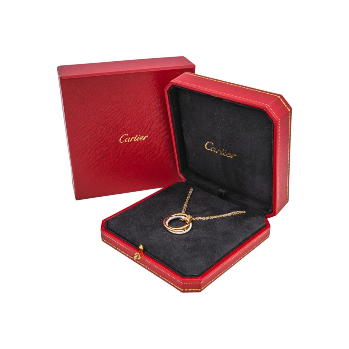 Collier Pendentif CARTIER "Trinity" en or jaune, or blanc, or rose et diamants - Castafiore