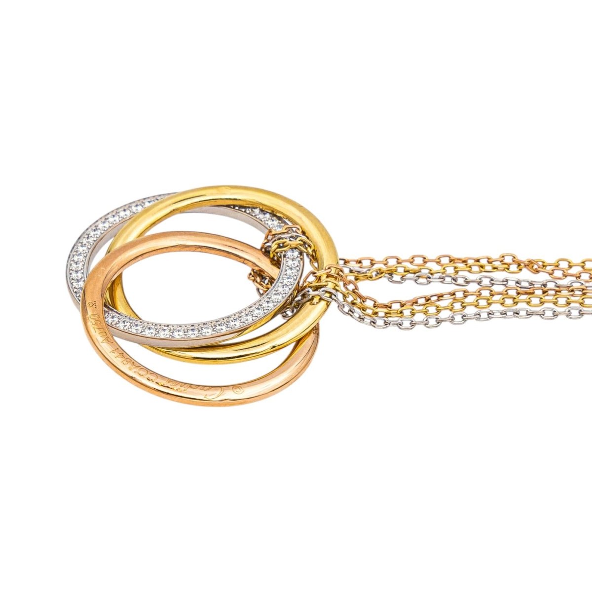 Collier Pendentif CARTIER "Trinity" en or jaune, or blanc, or rose et diamants - Castafiore