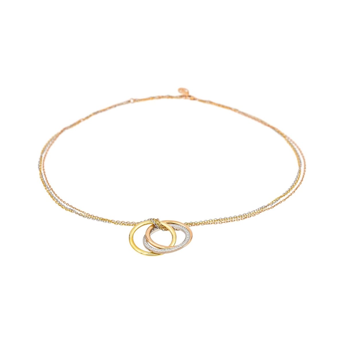 Collier Pendentif CARTIER "Trinity" en or jaune, or blanc, or rose et diamants - Castafiore
