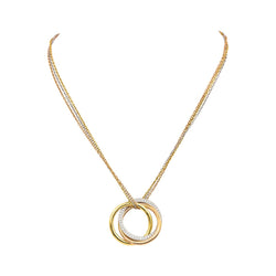 Collier Pendentif CARTIER "Trinity" en or rose et diamants - Castafiore