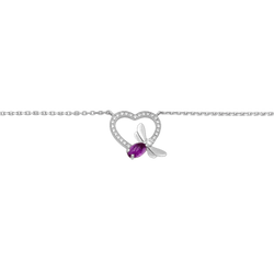 Collier Pendentif CHAUMET "Attrape - moi si tu m'aimes" en or blanc, améthyste et diamants - Castafiore