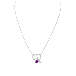 Collier Pendentif CHAUMET "Attrape - moi si tu m'aimes" en or blanc, améthyste et diamants - Castafiore