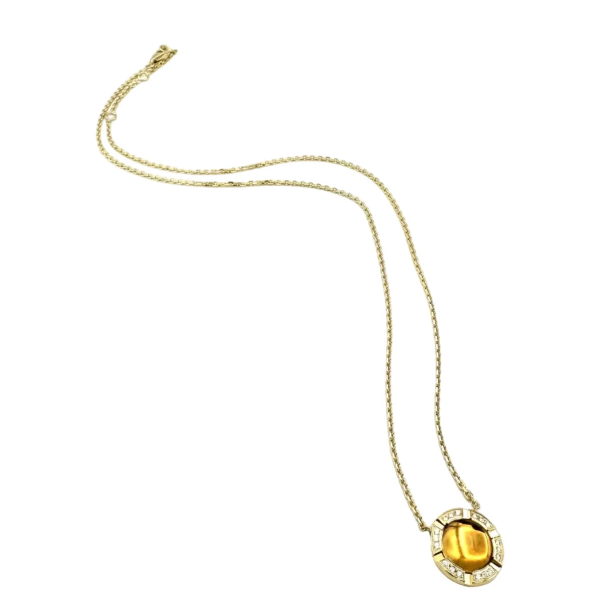 Collier Pendentif CHAUMET "Class one croisiére" en or jaune, citrine et diamants - Castafiore