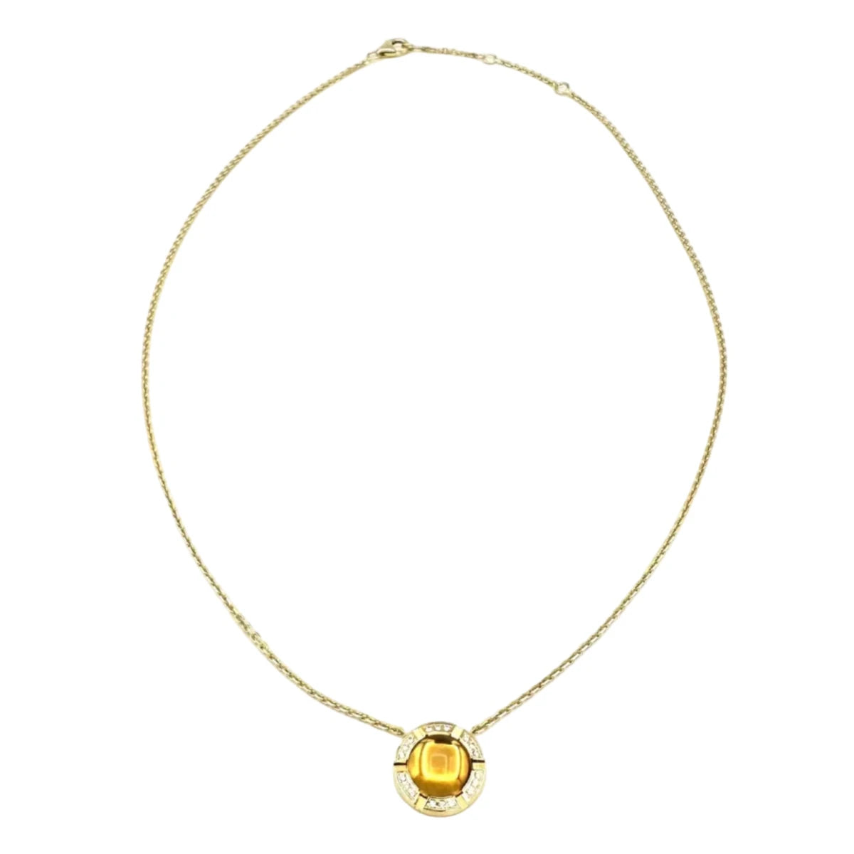Collier Pendentif CHAUMET "Class one croisiére" en or jaune, citrine et diamants - Castafiore