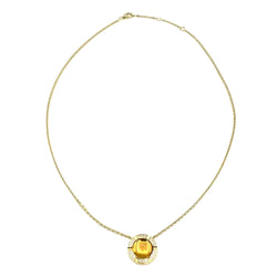 Collier Pendentif CHAUMET "Class one croisiére" en or jaune, citrine et diamants - Castafiore