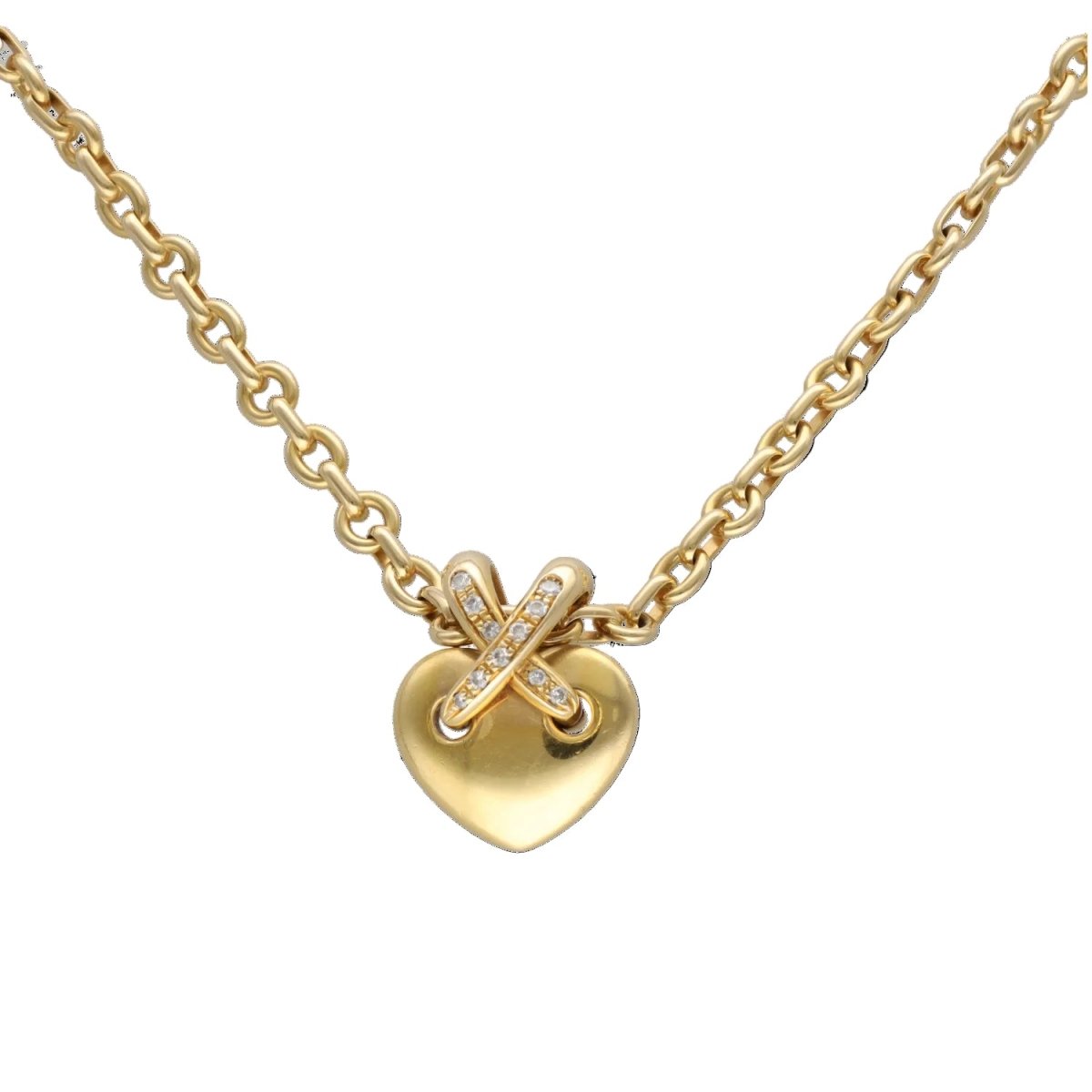 Collier Pendentif CHAUMET "Lien" en or jaune et diamants - Castafiore