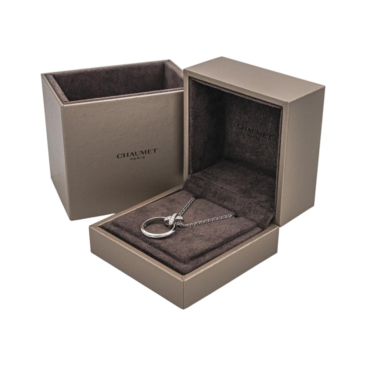 Collier Pendentif CHAUMET "Liens" en or blanc et diamants - Castafiore