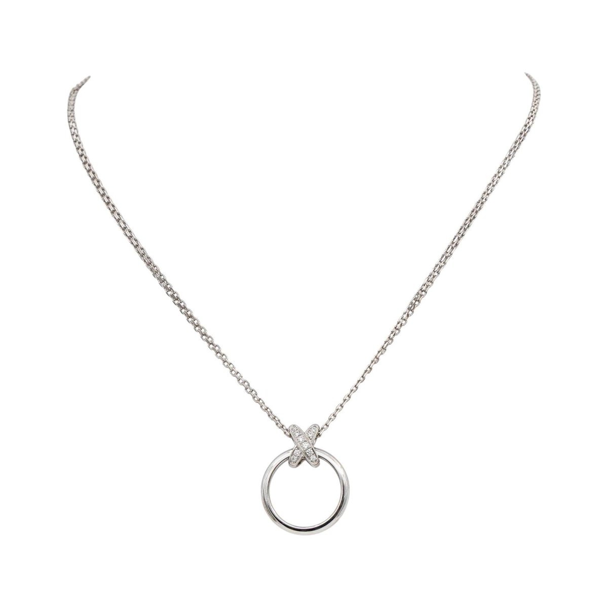 Collier Pendentif CHAUMET "Liens" en or blanc et diamants - Castafiore