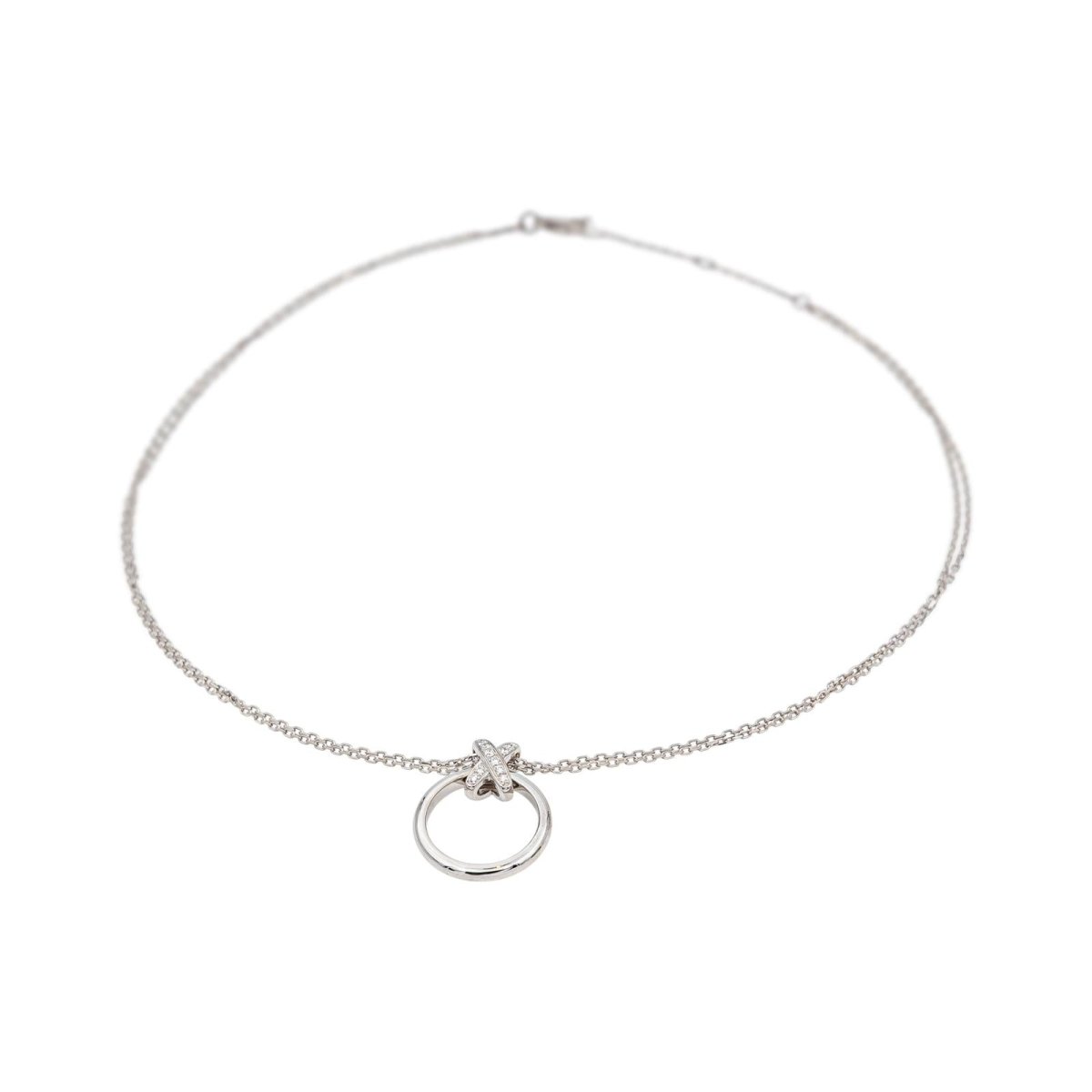 Collier Pendentif CHAUMET "Liens" en or blanc et diamants - Castafiore