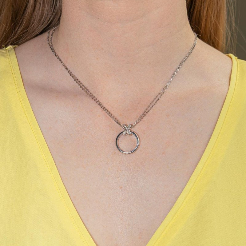 Collier Pendentif CHAUMET "Liens" en or blanc et diamants - Castafiore