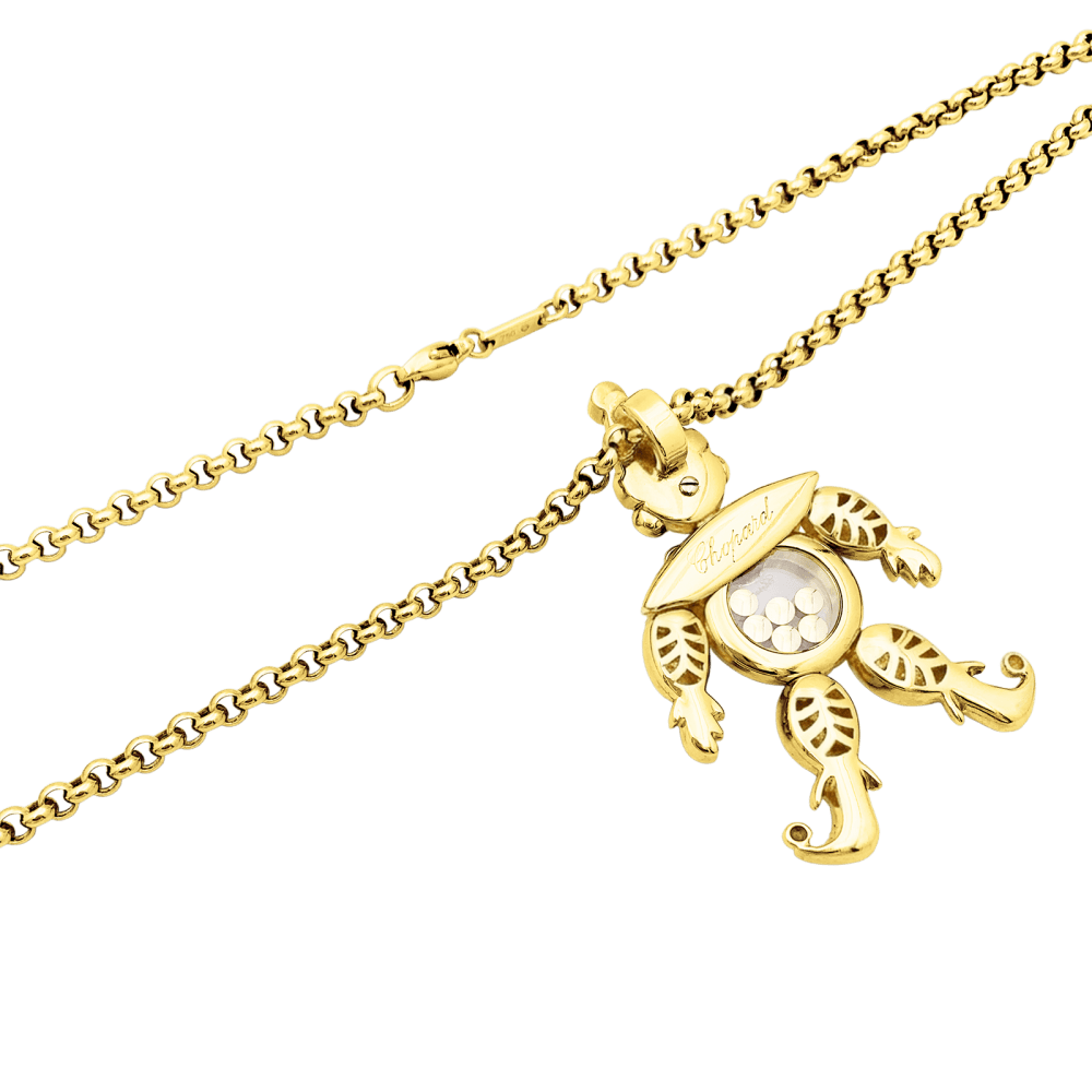 Collier Pendentif CHOPARD "Happy Clown" en or jaune, saphir, émeraude, rubis et diamants - Castafiore