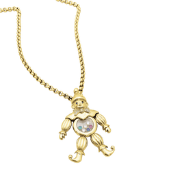 Collier Pendentif CHOPARD "Happy Clown" en or jaune, saphir, émeraude, rubis et diamants - Castafiore