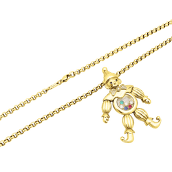 Collier Pendentif CHOPARD "Happy Clown" en or jaune, saphir, émeraude, rubis et diamants - Castafiore