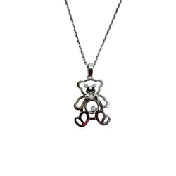 Collier Pendentif CHOPARD "Happy Diamond Teddy Bear" en or blanc et diamants - Castafiore