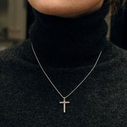 Collier Pendentif Croix DAVID YURMAN en argent et diamants
