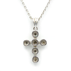 Collier Pendentif Croix - Or blanc & Diamants - Castafiore