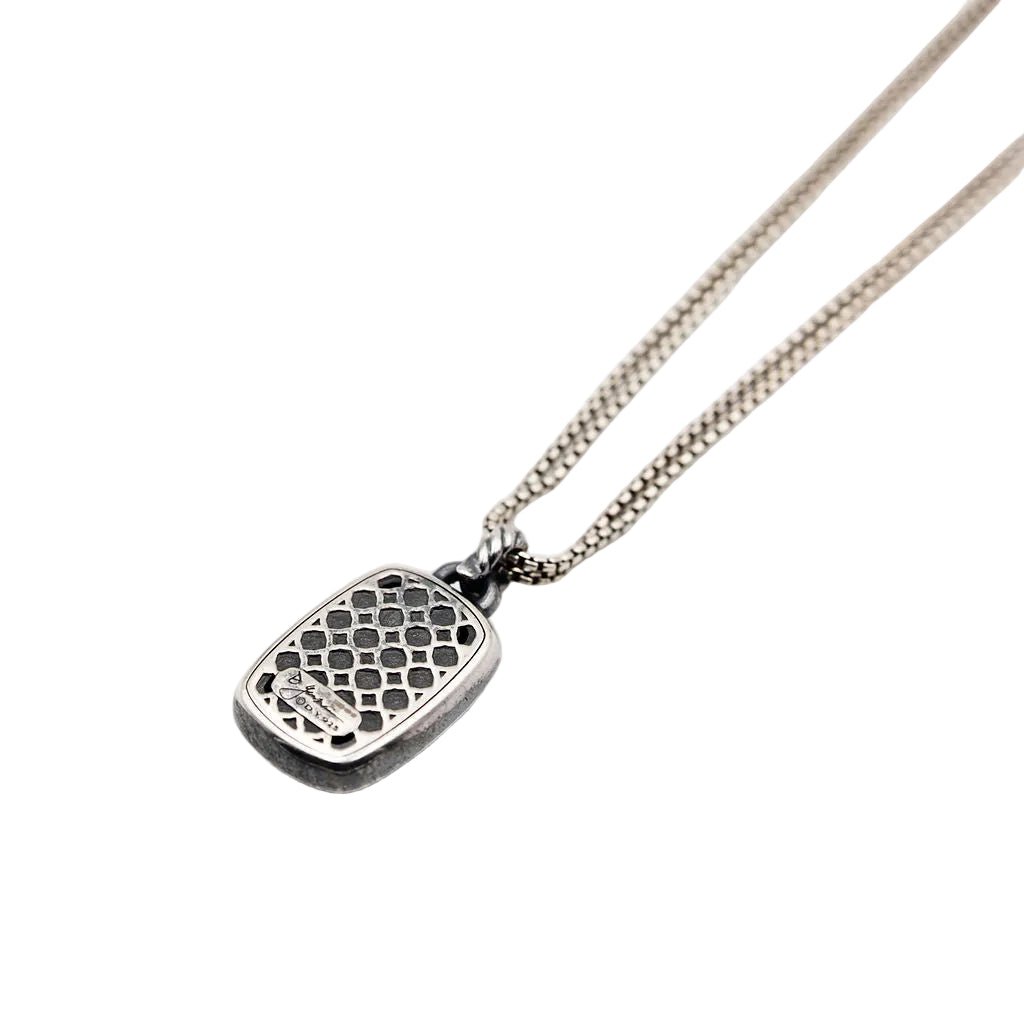 Collier Pendentif DAVID YURMAN "Albion Enhancer" en argent, hématite et diamants - Castafiore