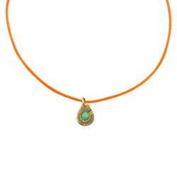 Collier Pendentif DINH VAN "Menottes R10" en or jaune et chrysoprase - Castafiore