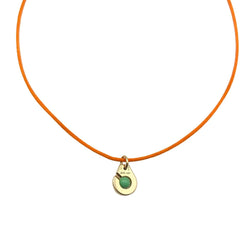 Collier Pendentif DINH VAN "Menottes R10" en or jaune et chrysoprase - Castafiore