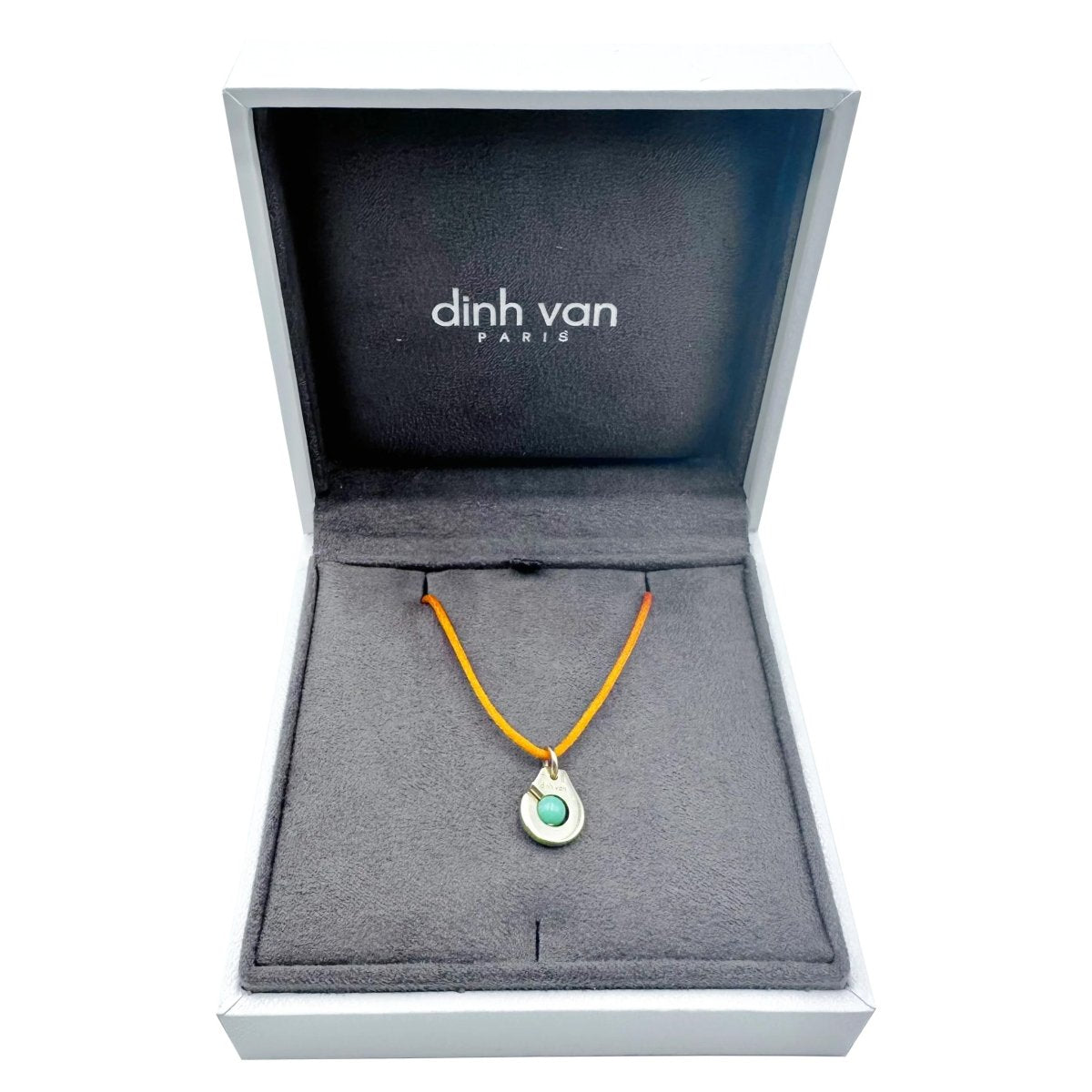 Collier Pendentif DINH VAN "Menottes R10" en or jaune et chrysoprase - Castafiore