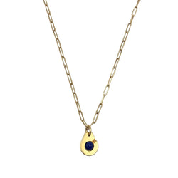 Collier Pendentif DINH VAN "Menottes R10" en or jaune et lapis lazuli - Castafiore