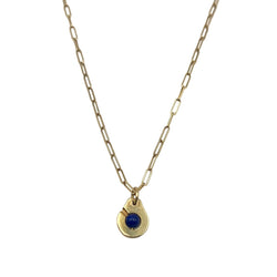 Collier Pendentif DINH VAN "Menottes R10" en or jaune et lapis lazuli - Castafiore