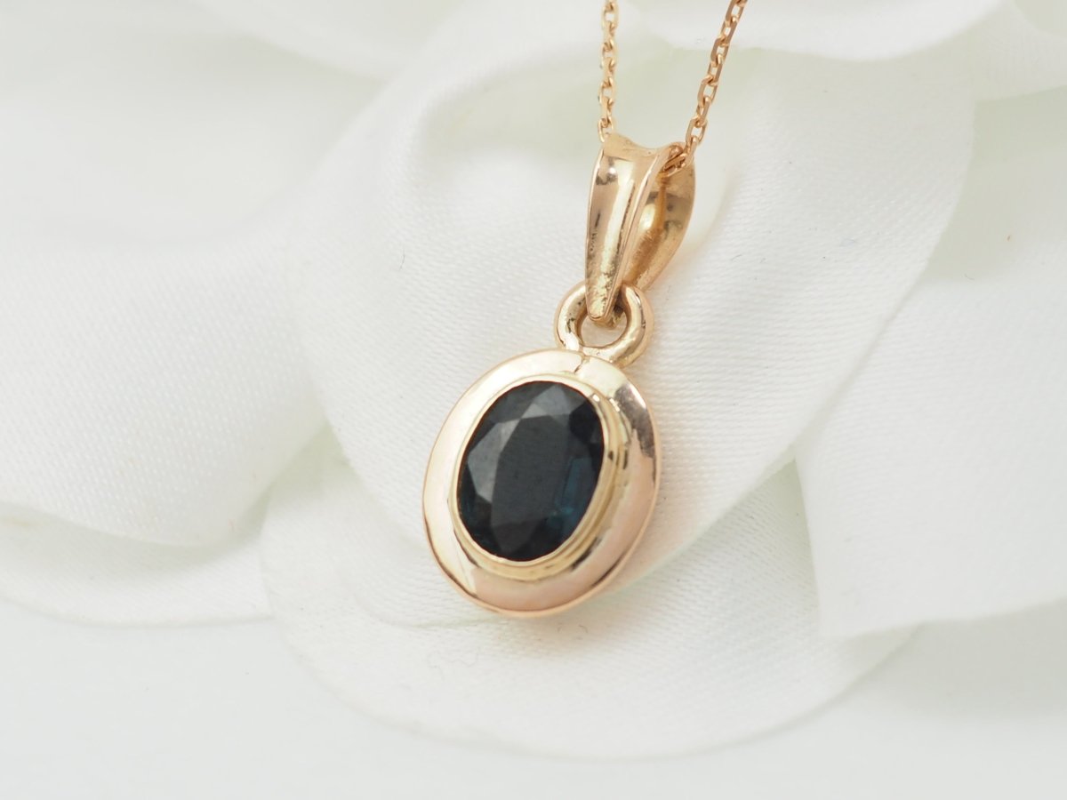 Collier Pendentif en jaune et saphir - Castafiore