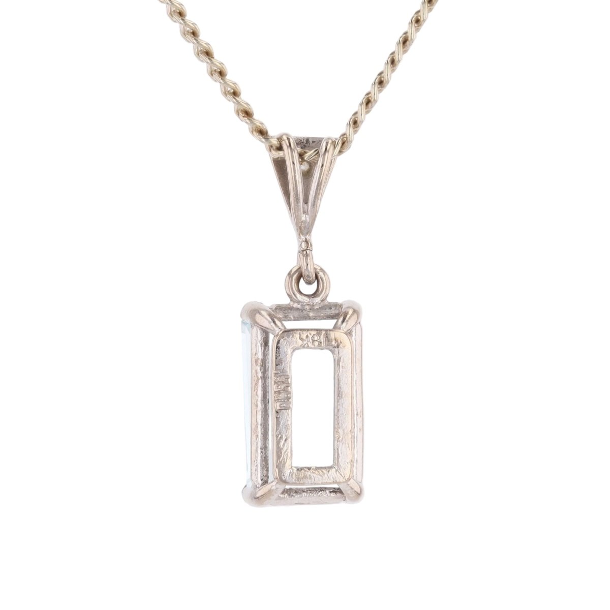 Collier Pendentif en or blanc, aigue - marine et diamant - Castafiore