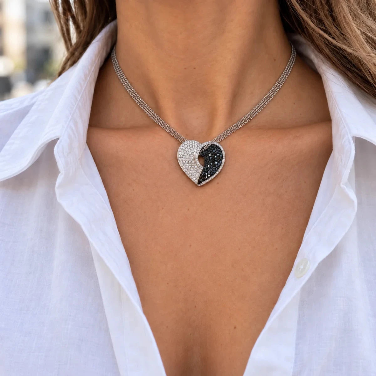 Collier Pendentif en or blanc et diamants - Castafiore