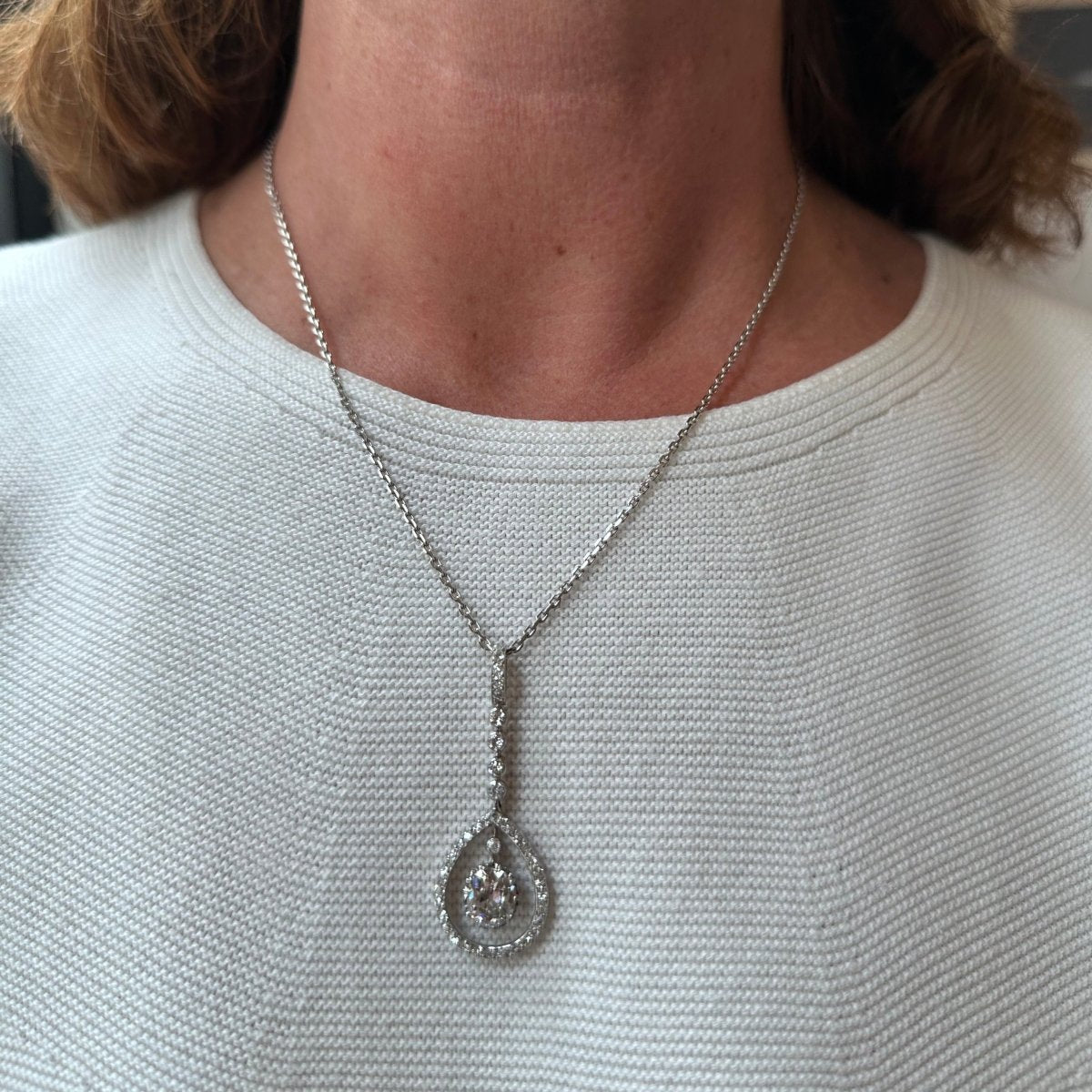 Collier Pendentif en or blanc et diamants - Castafiore