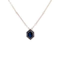 Collier Pendentif en or blanc et saphir - Castafiore