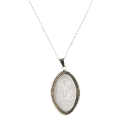 Collier Pendentif en or blanc, nacre et perles - Castafiore