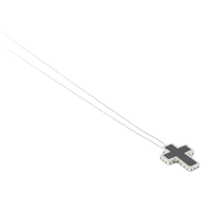 Collier Pendentif en or blanc, onyx et diamants - Castafiore