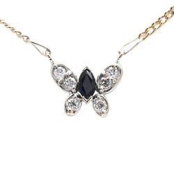 Collier Pendentif en or blanc, or jaune, saphir et diamants - Castafiore