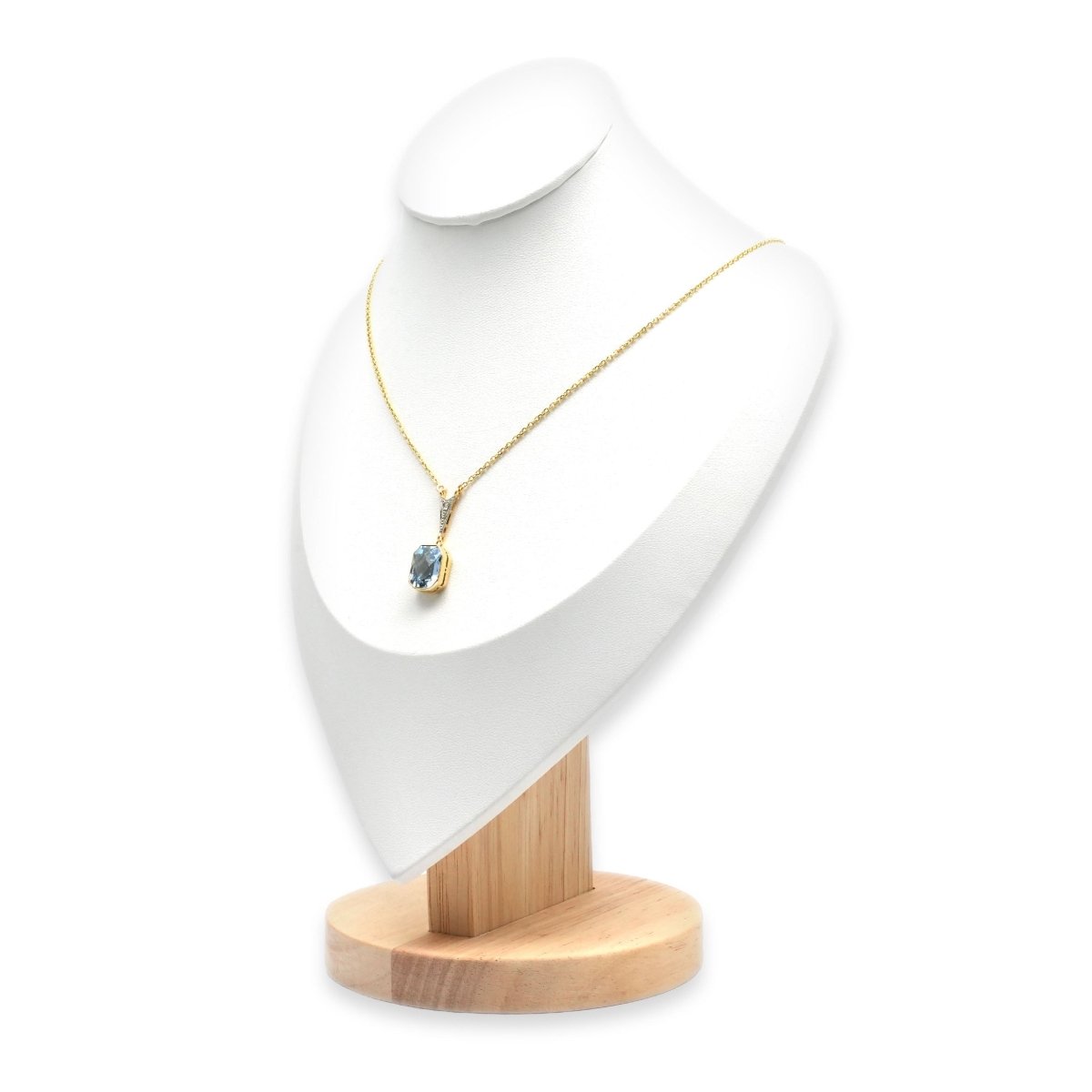 Collier Pendentif en or blanc, or jaune, topaze et diamant - Castafiore