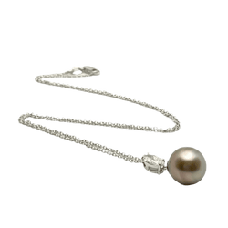 Collier Pendentif en or blanc, perle et diamant - Castafiore